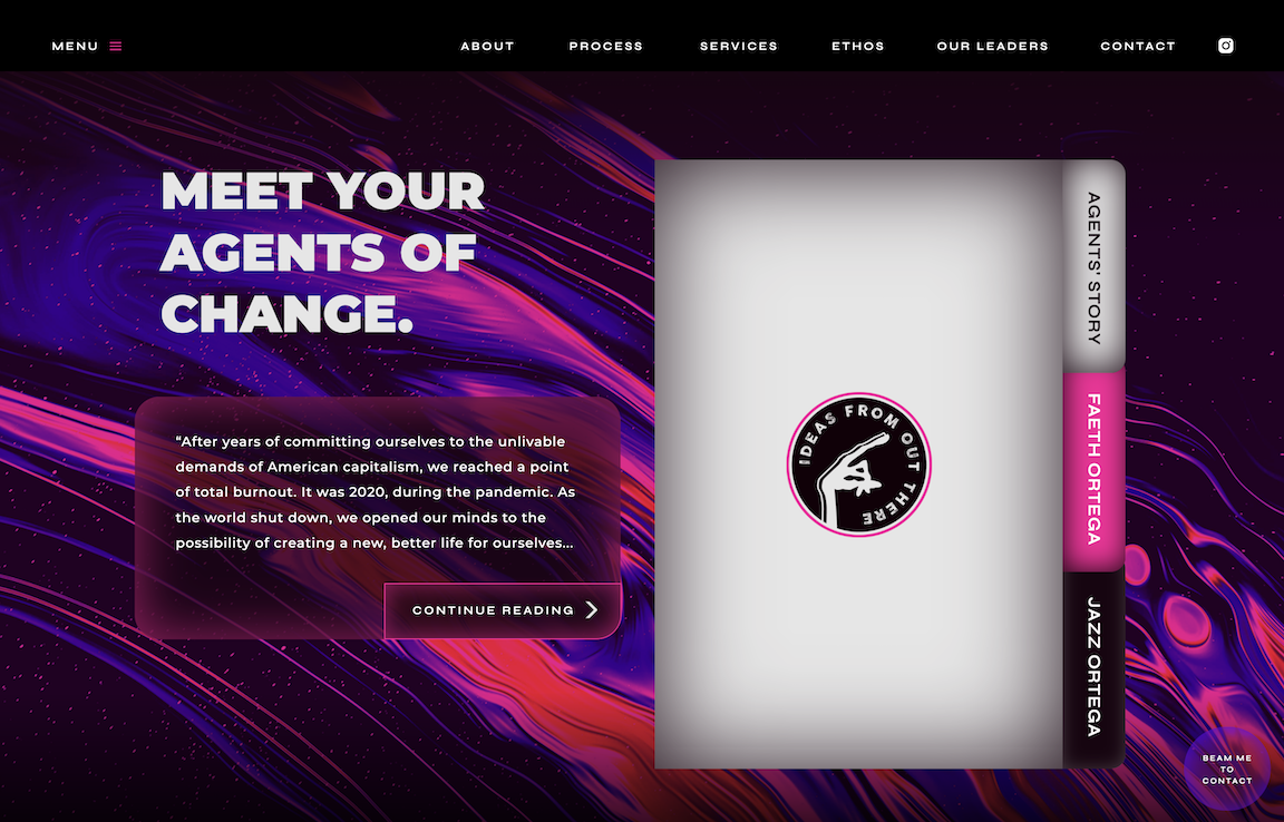 Outer space theme website design