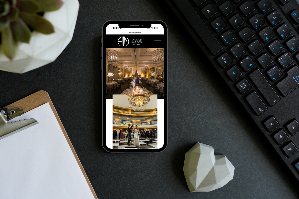 Custom website design for LaCour Images, a Chicago Wedding Photographer