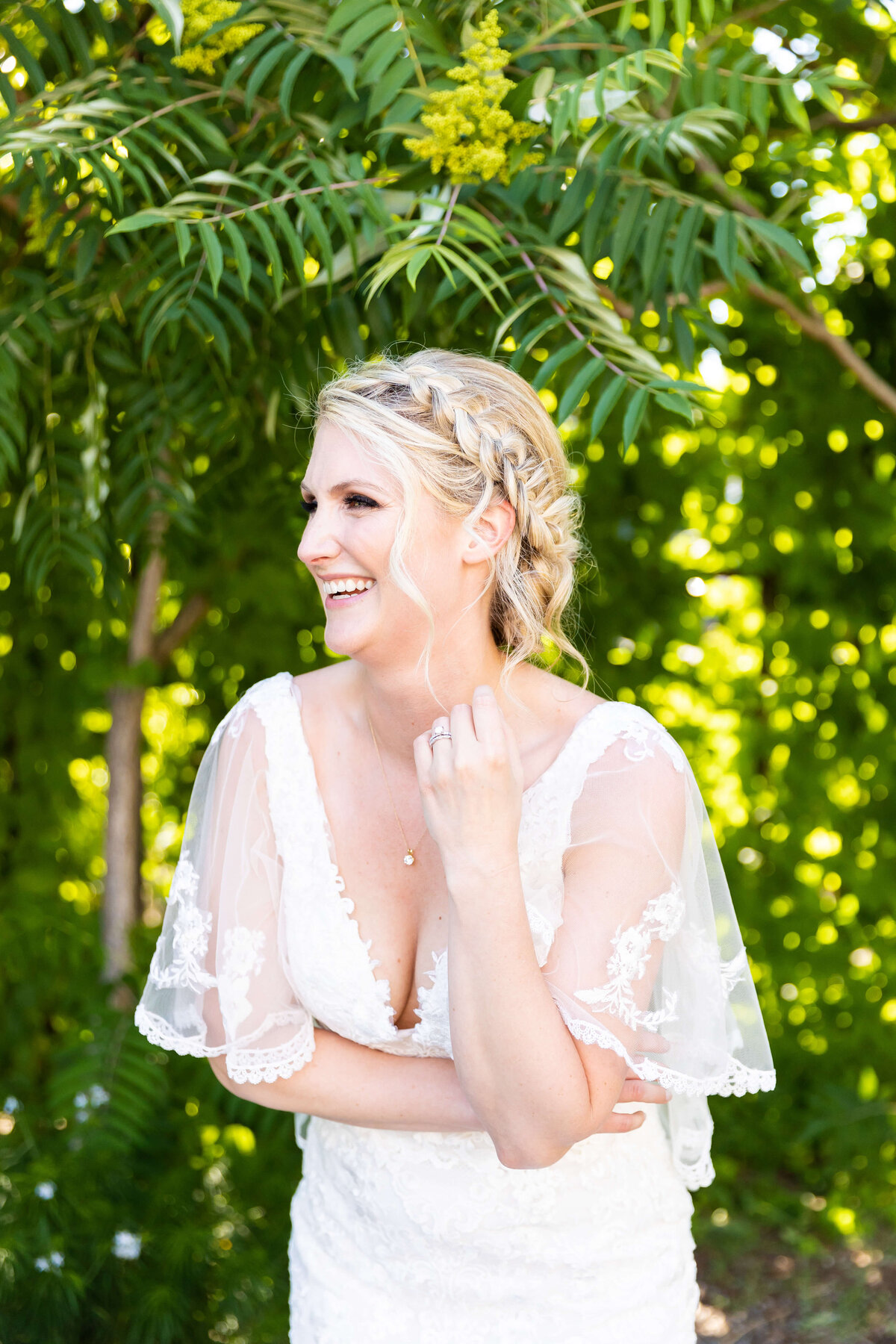 Groom wearing gown by Winnie Couture and hair in braids by One10 Beauty, Nashville
