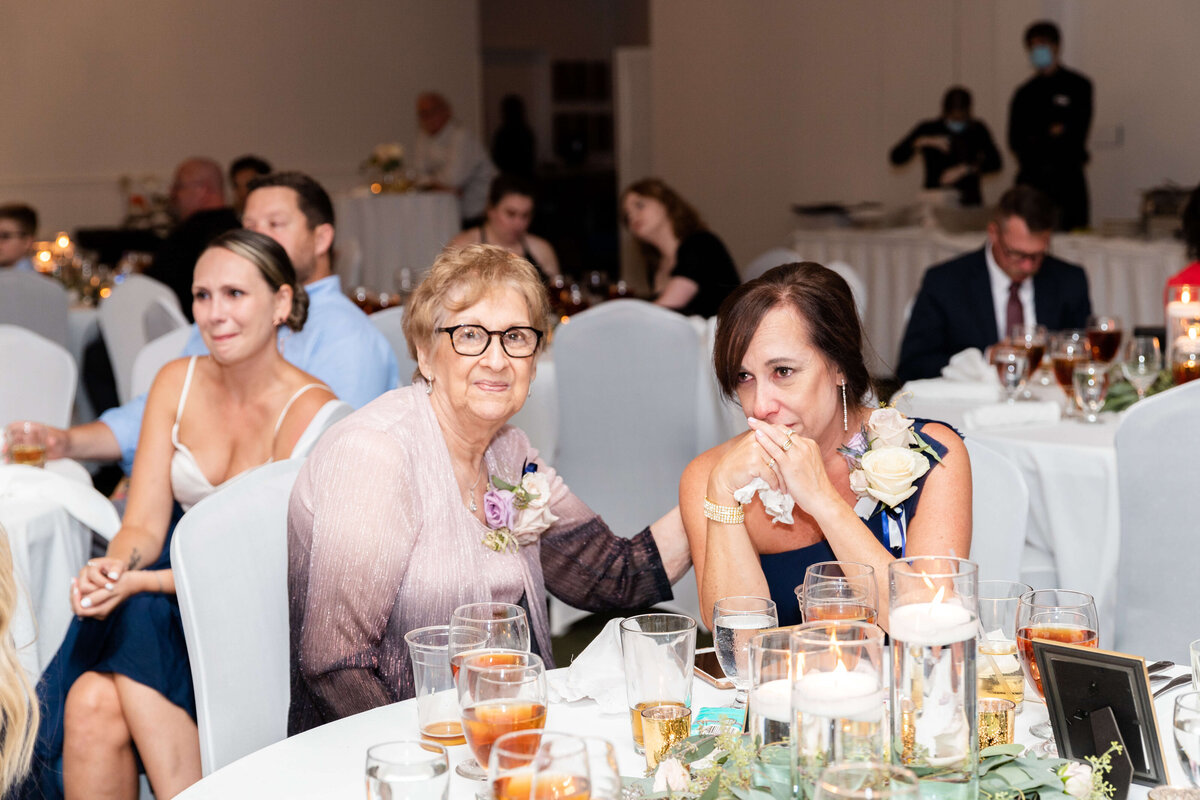 Wedding guests at wedding reception at Stones River Country Club