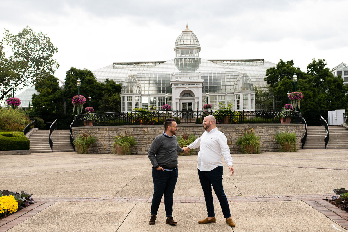 Couple celebrates their proposal at the Franklin Park Conservatory