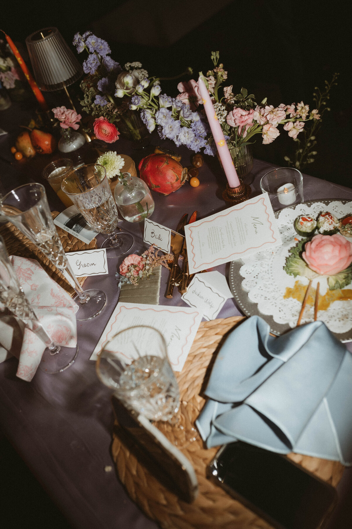 Sunken Gardens wedding reception detail shot