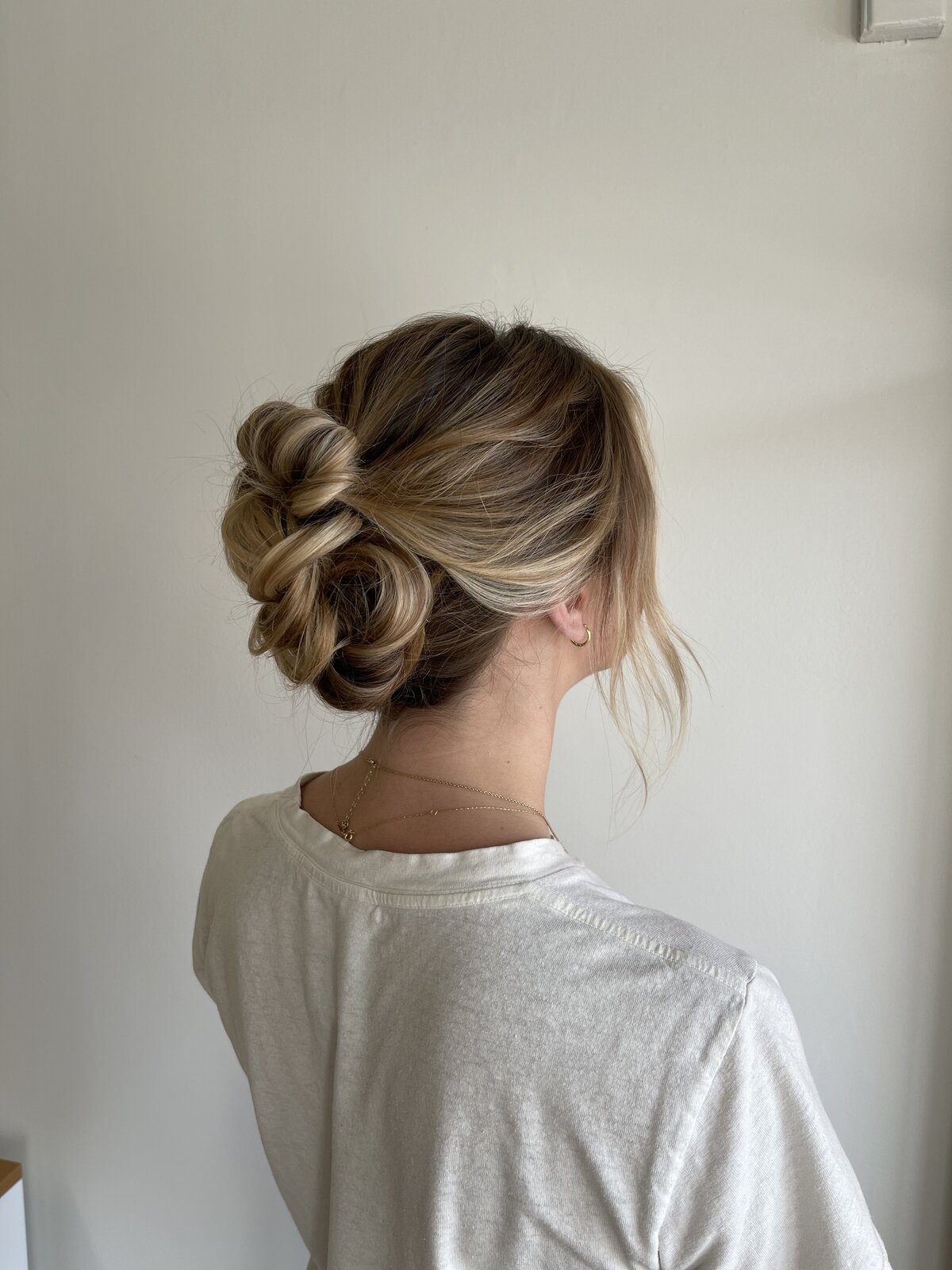 soft and textured modern updo