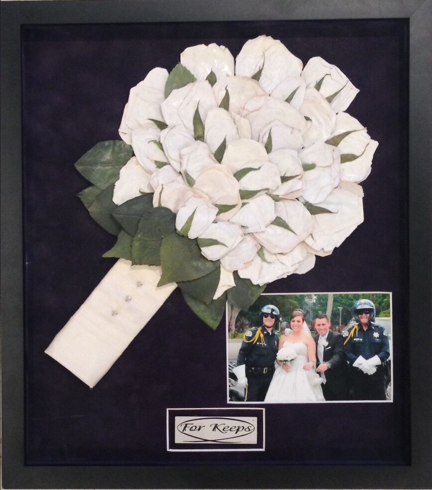 Pressed flower art in minimalist frame
