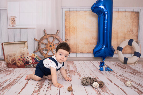 East Brunswick NJ Baby Photographer First Birthday Nautical Crawling Pose
