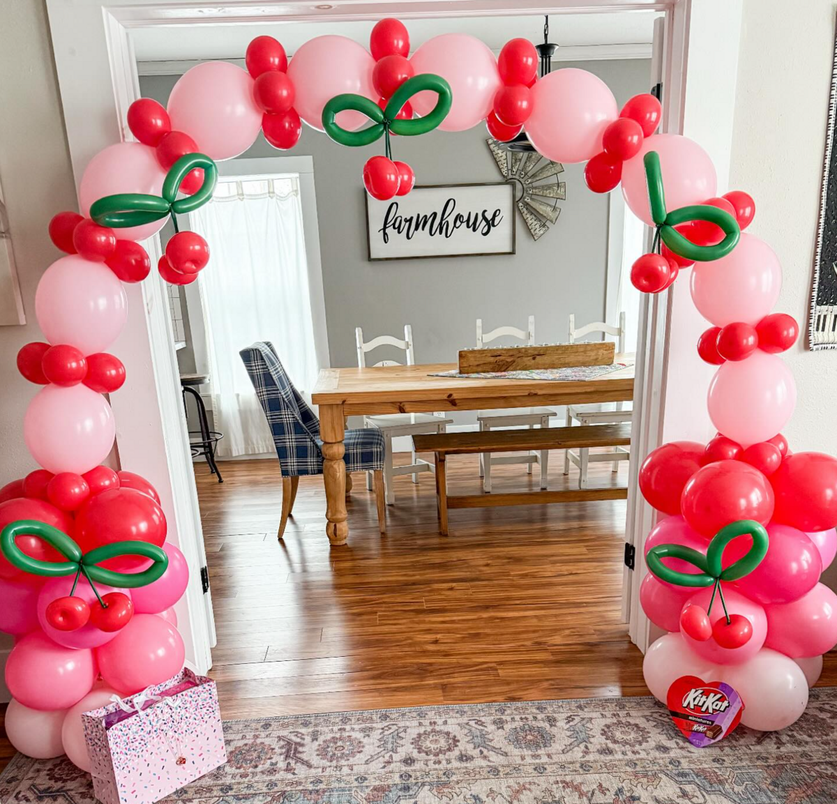 cherry balloon arch