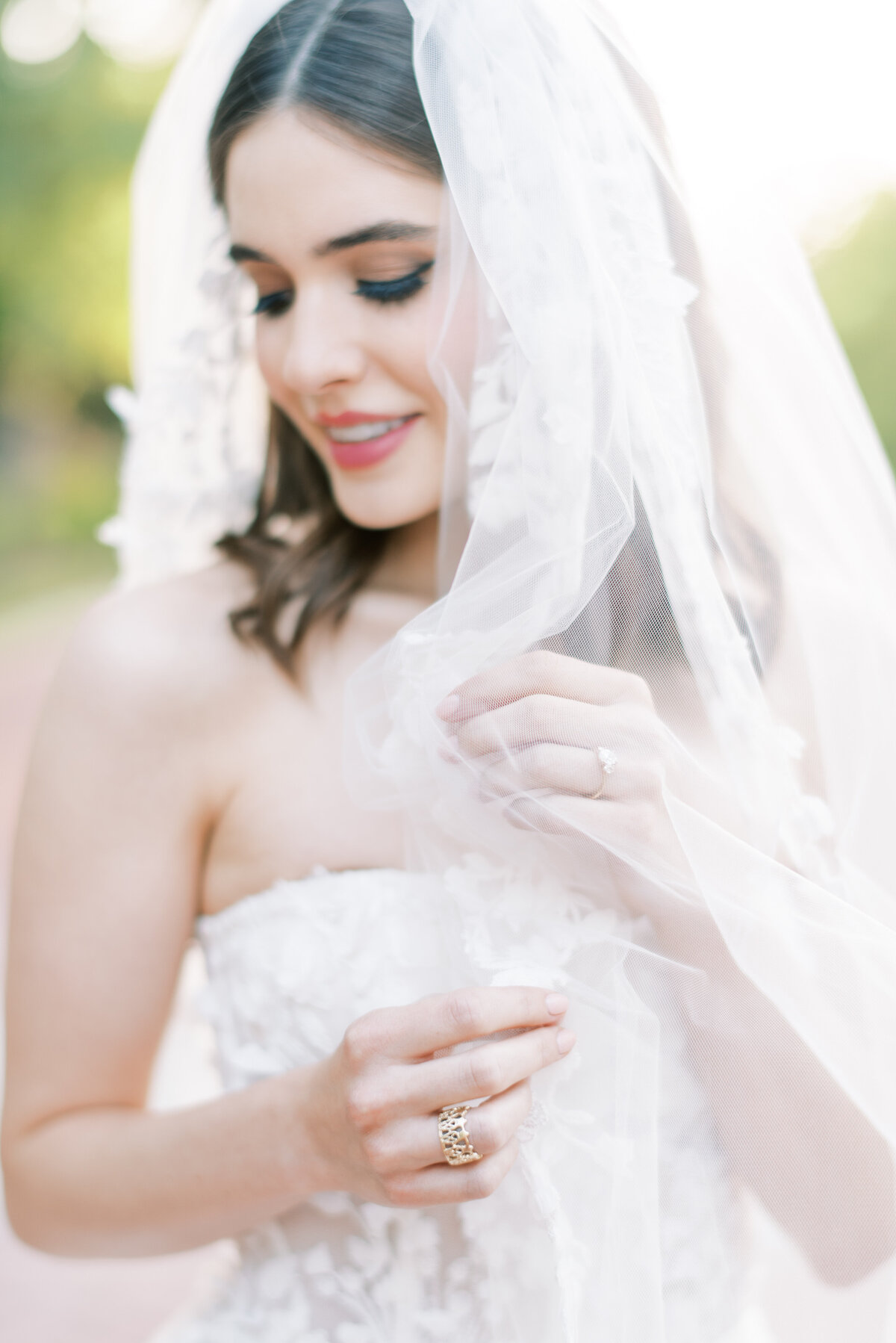 Romantic Bridal Portrait of Bride with Veil
