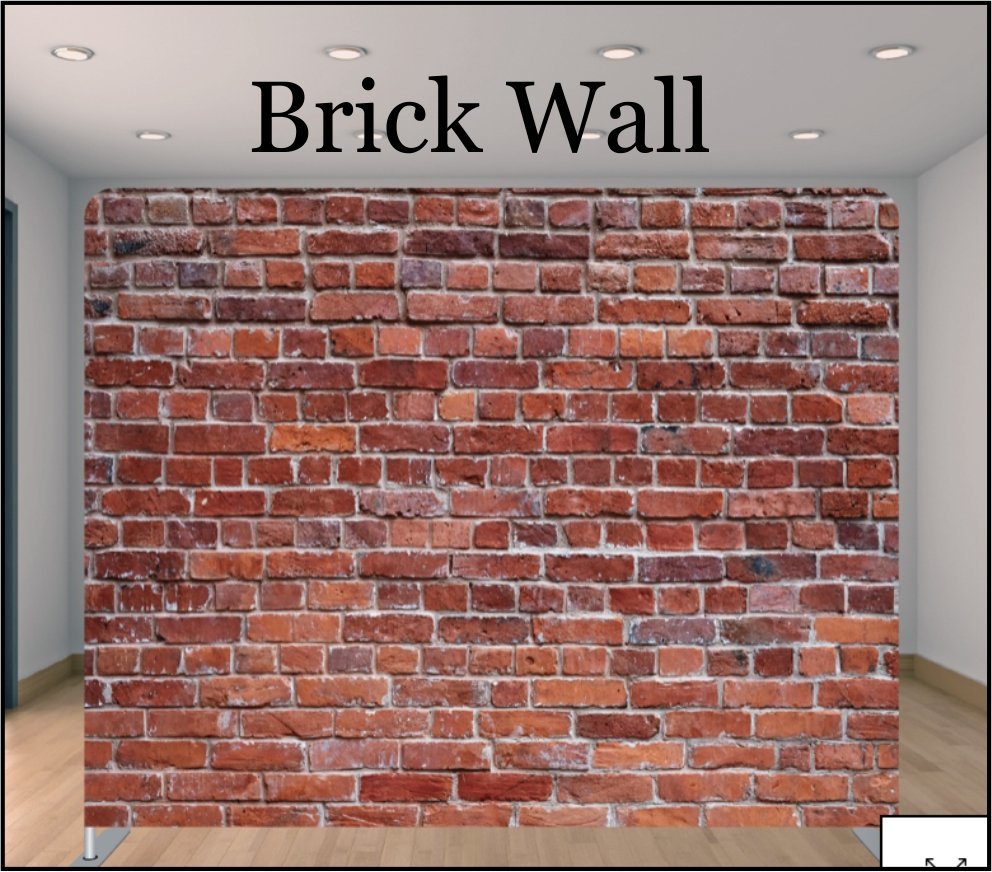 a brick photobooth backdrop