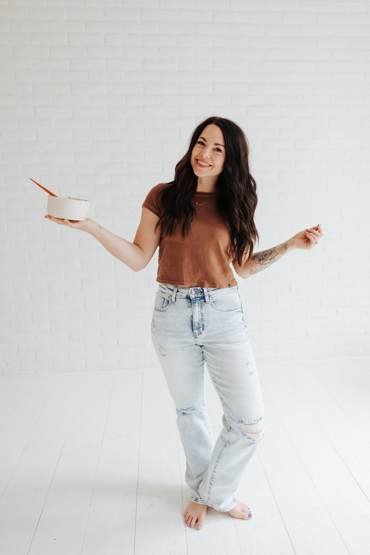 Woman in brand photoshoot