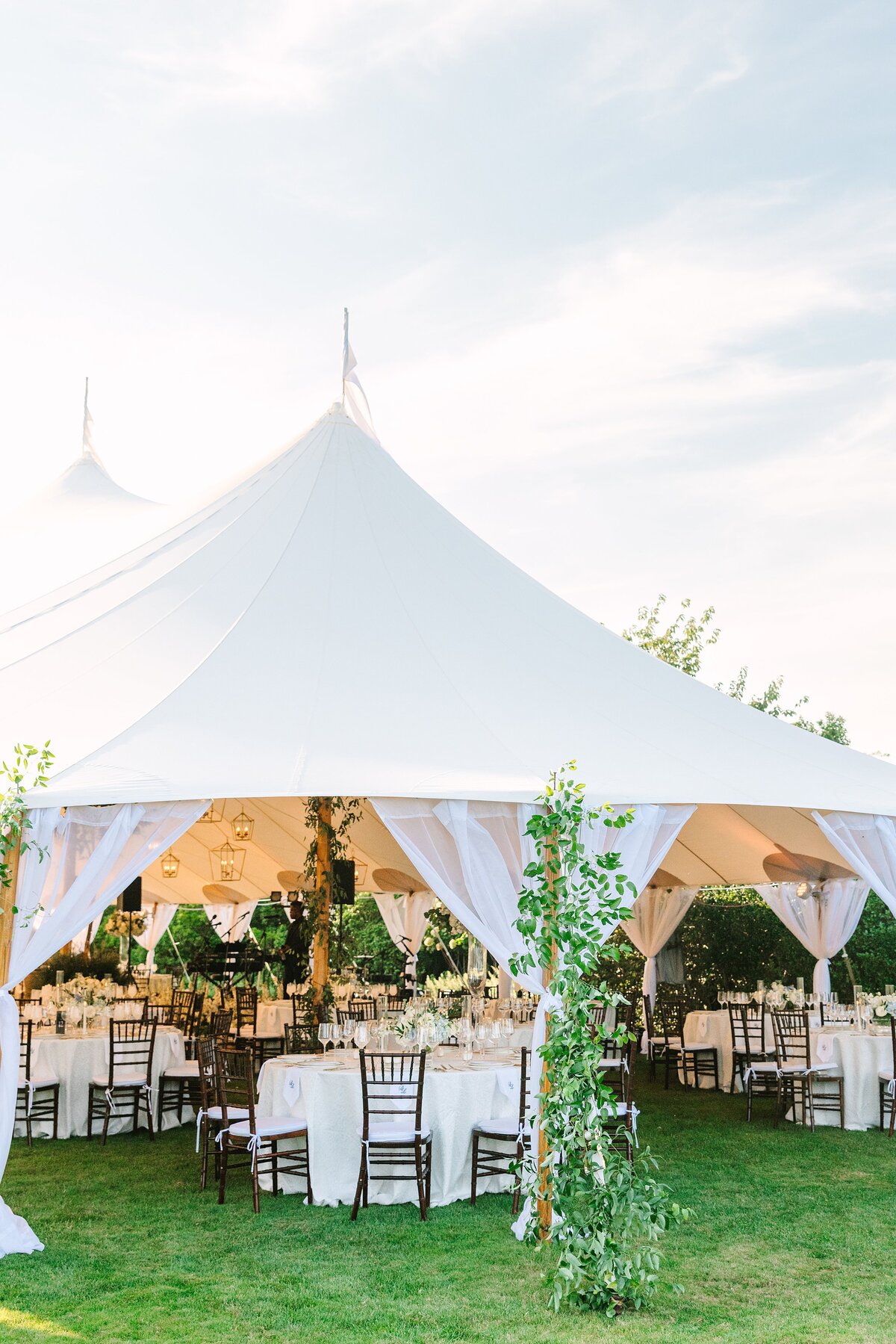 photo of sailcloth tent with reception space underneath