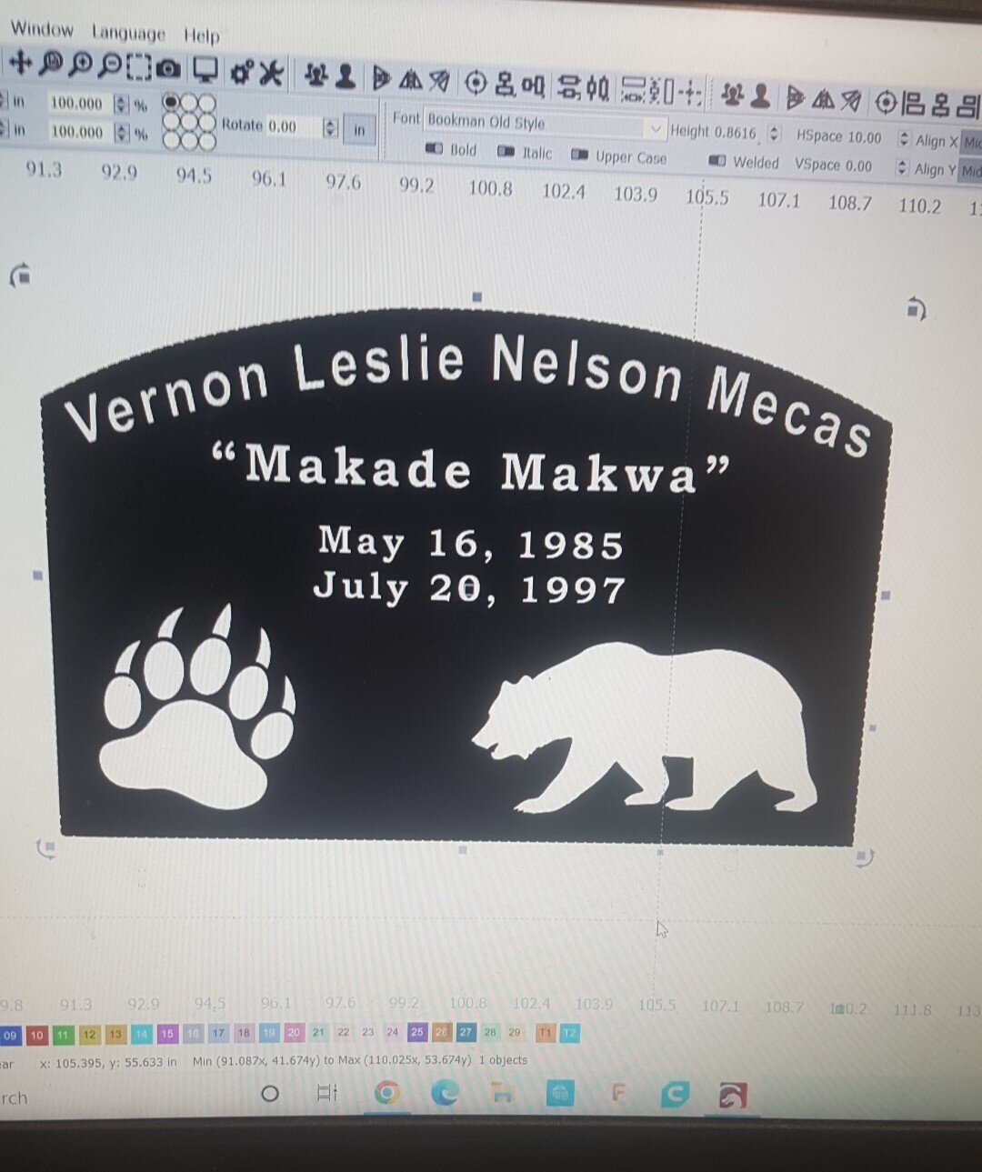 computer headstone design