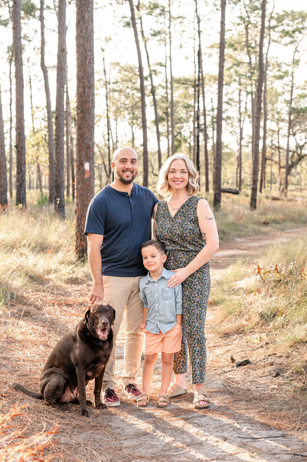 Family Session with a dog at Wekiwa State Park