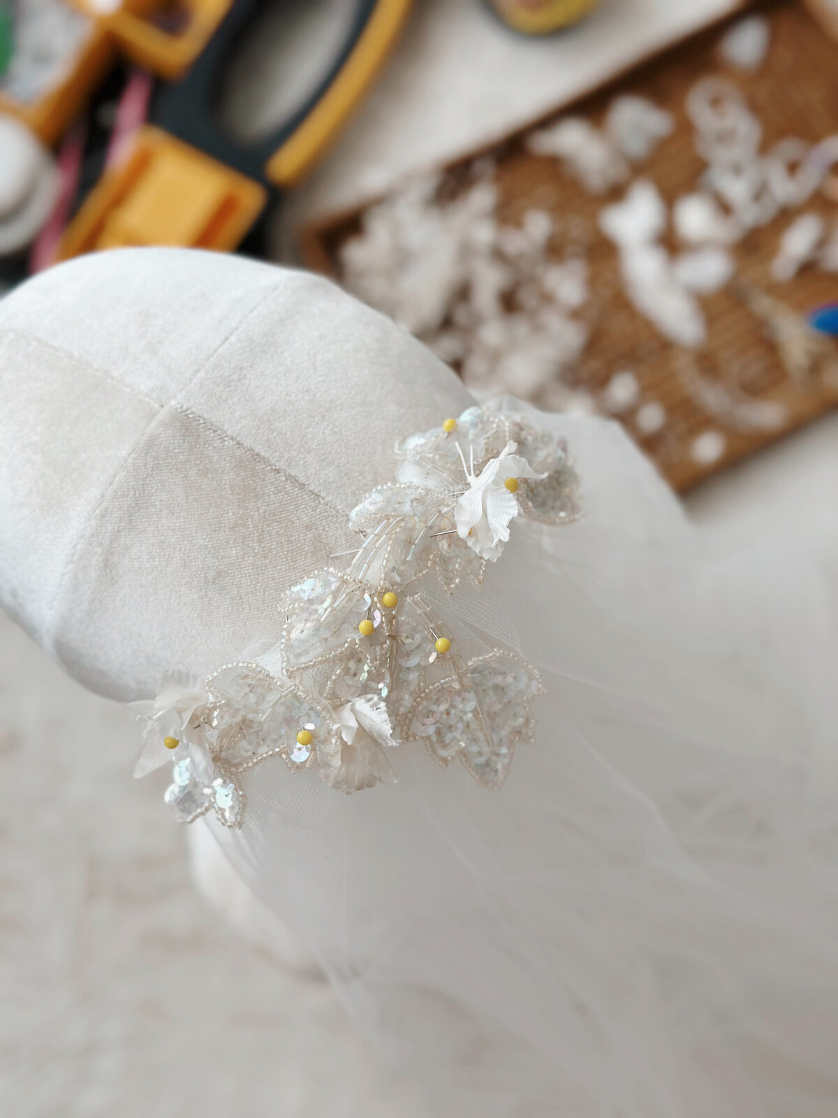 Timeless bridal veil with personal history and modern touch
