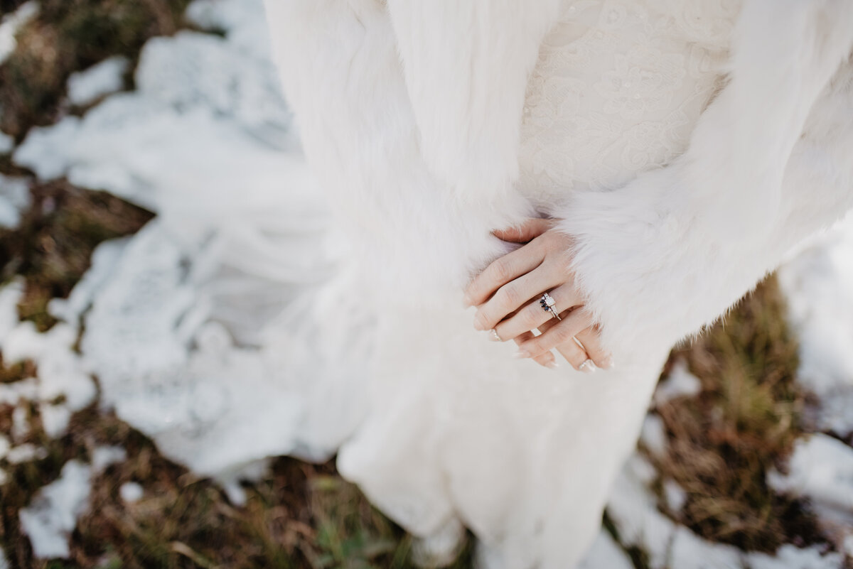 Jackson Hole Photographers capture bride's hands with wedding rings