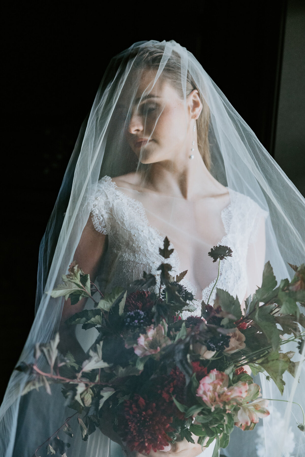 bride with a veil at basil place