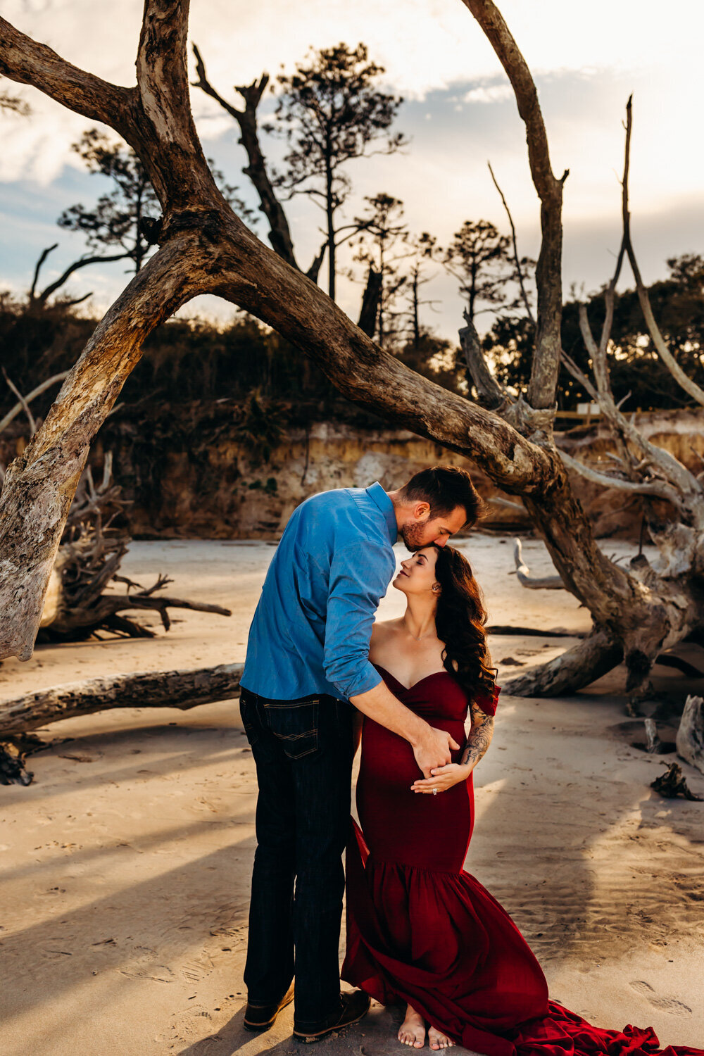 Jacksonville Florida Beach and Woods Maternity Session-14