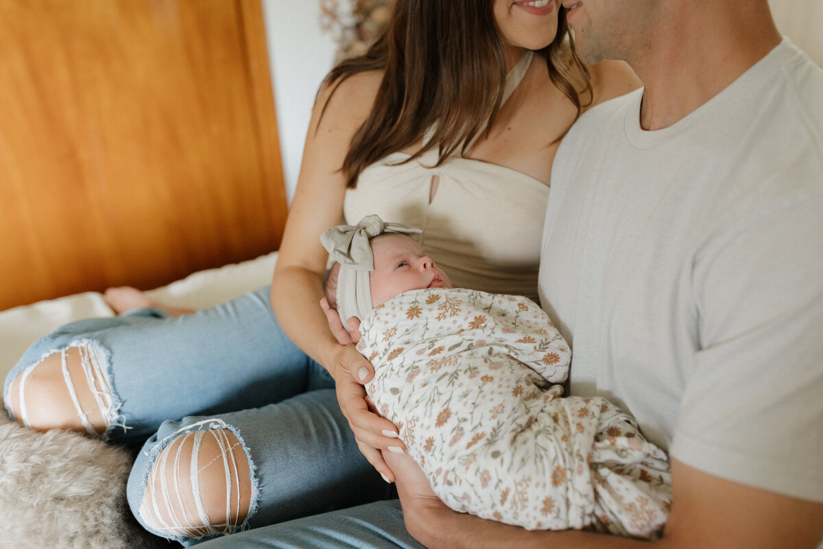 Indianapolis newborn photography candid mother with baby