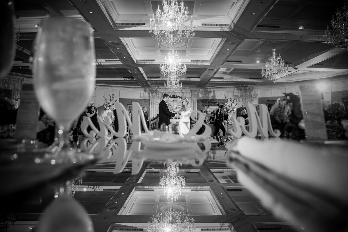 bridenad groom dancing in ballroom at clarks landing yacht club wedding