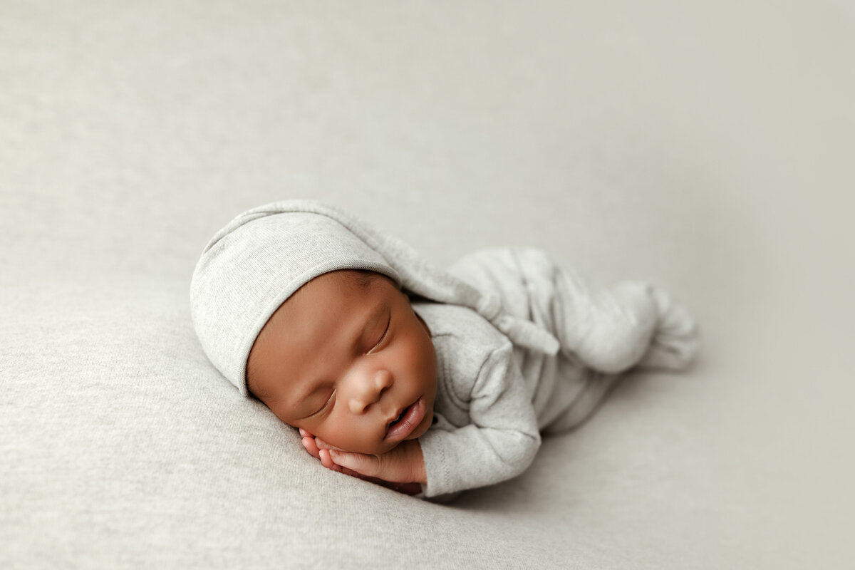 Grey Newborn Onesie Hat