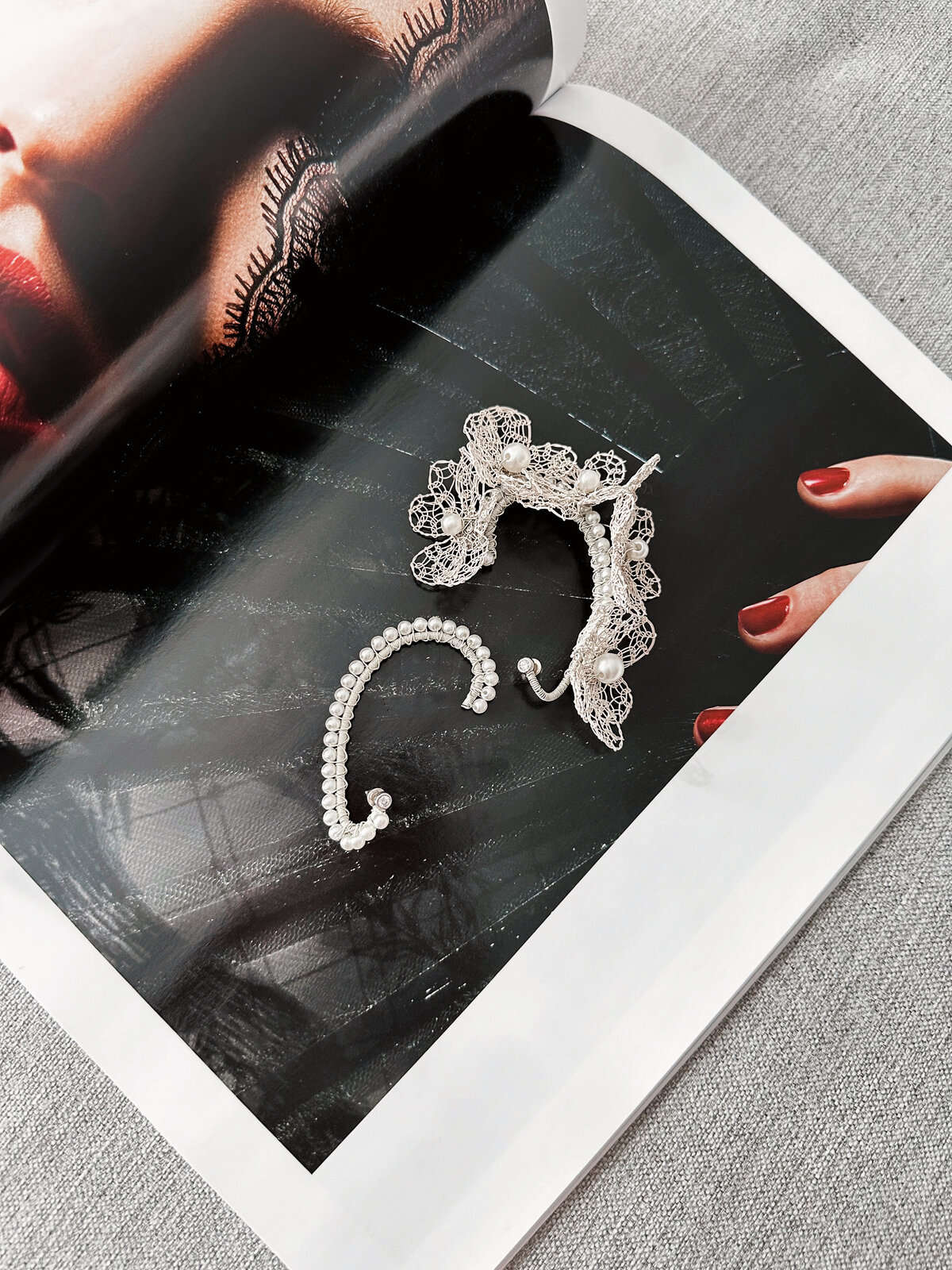 Unique bridal hair accessory, carefully handcrafted for a sophisticated look.