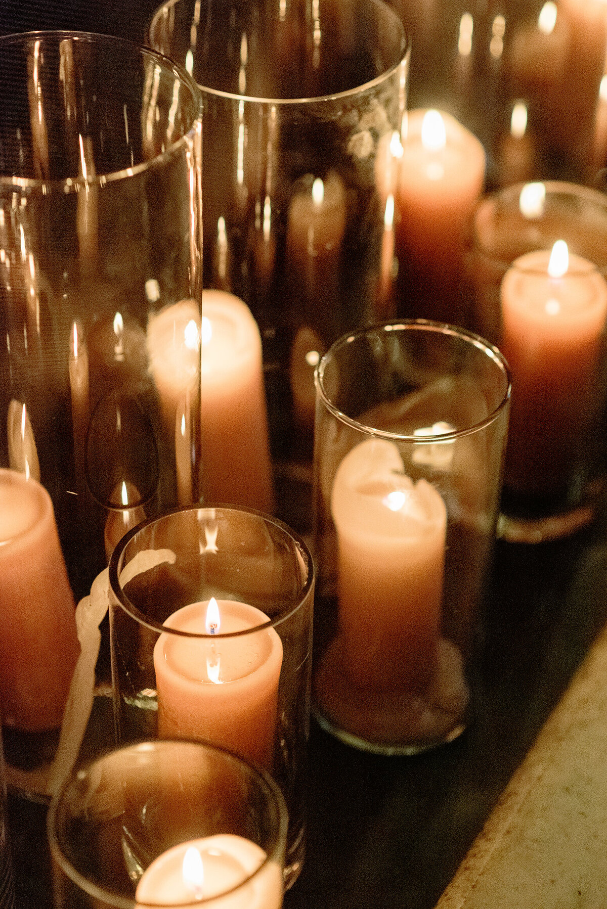 Candlelit reception room for wedding at Cromlix House Scotland.