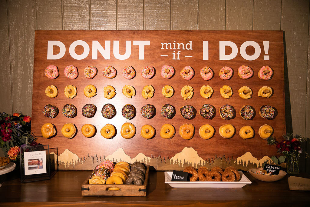 Donut wall dessert table