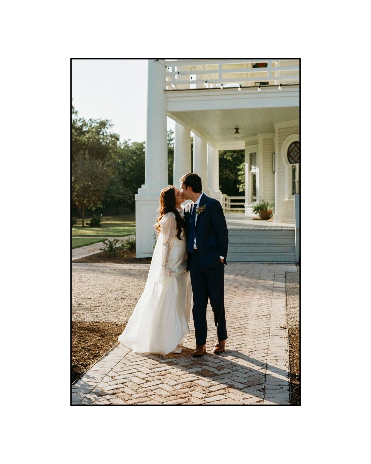 married couple on film at The Grand Lady Austin captured by documentary wedding photographer