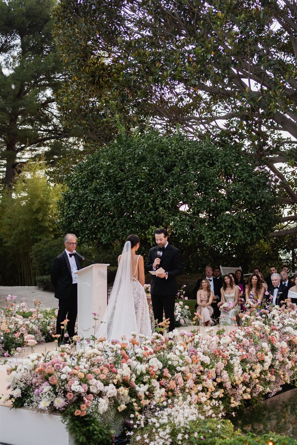 Elegant and floral oudoor wedding ceremony