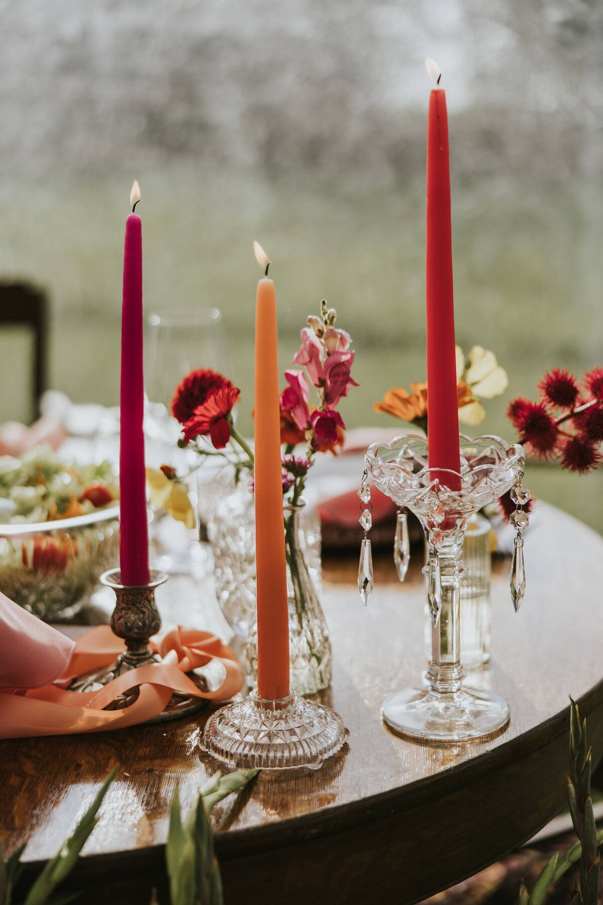 K+J Backyard Farm Wedding Colourful Flowers29