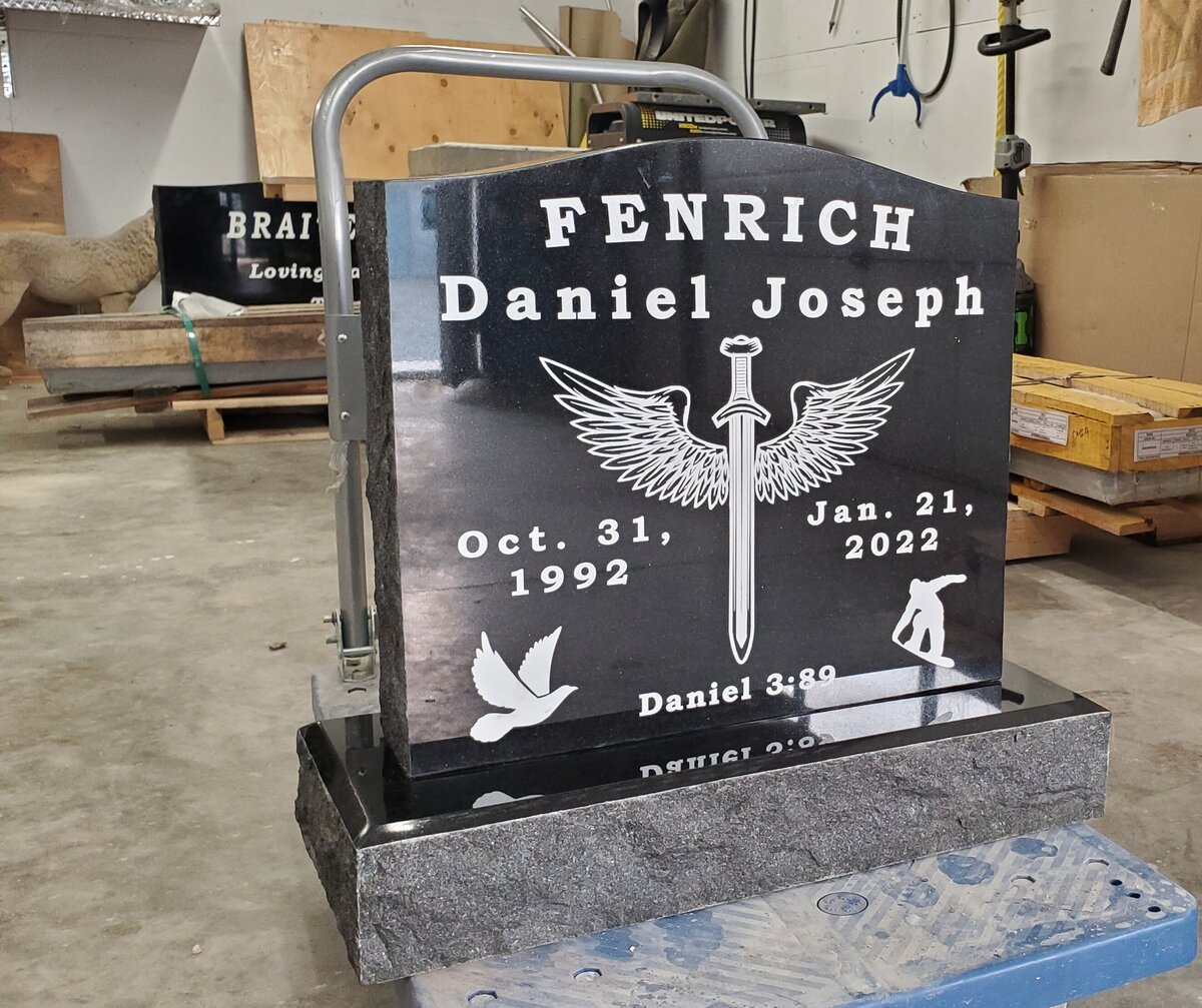 large headstone custom engravings for headstones saskatchewan