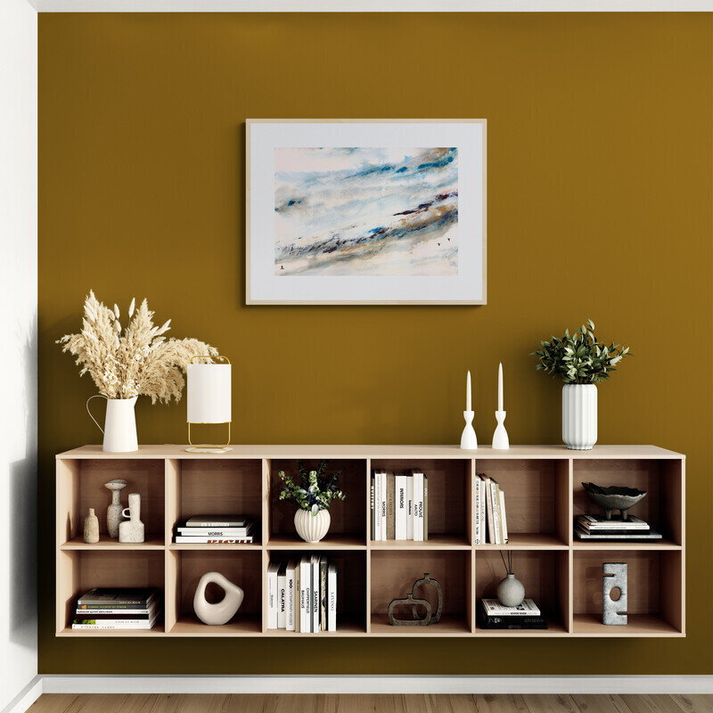 living-room-with-wooden-bookcase