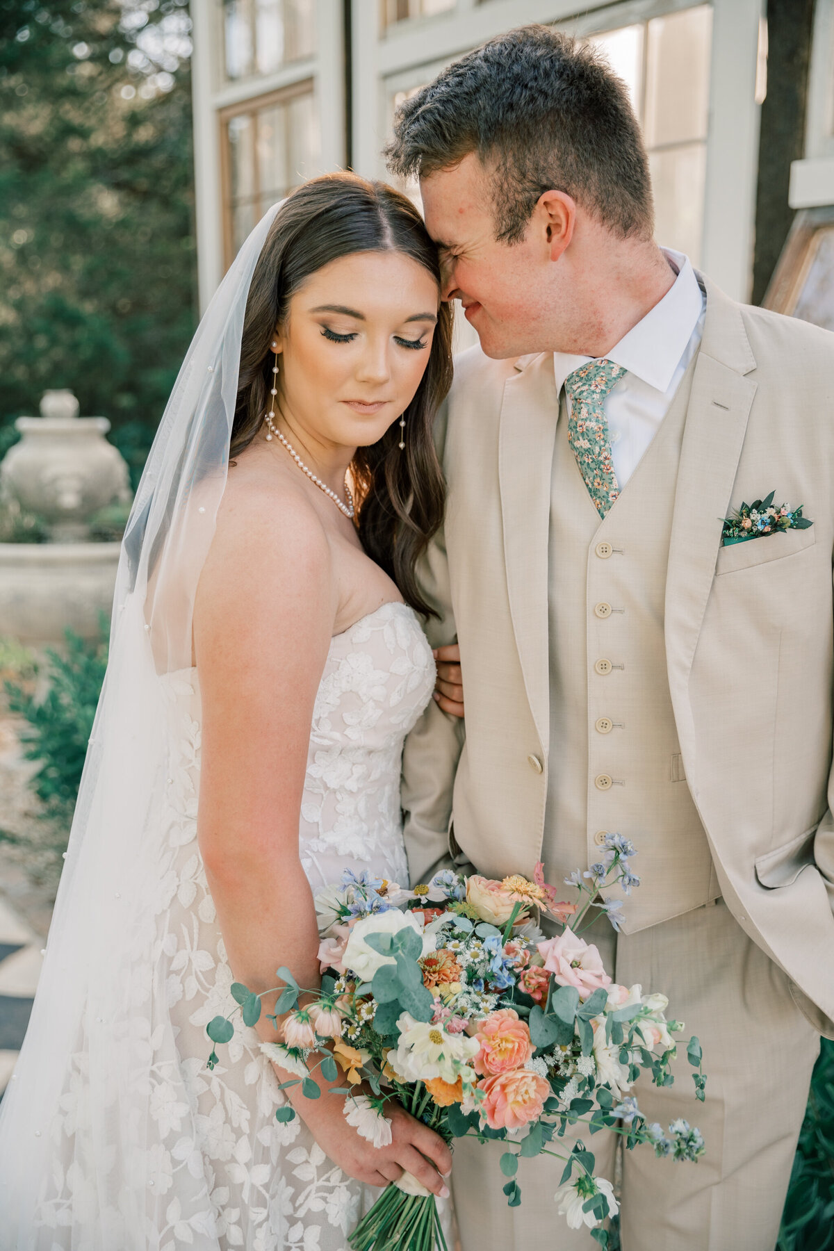 Bride and Groom at Three Oaks Manor