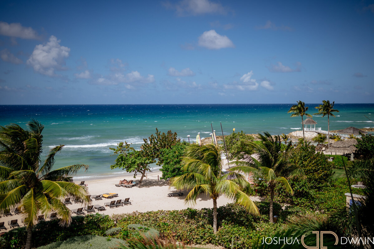 Oh Niki Occasions Jamaica Destination wedding at Hyatt Ziva Rose Hall, beach view by Joshua Dwain Photography