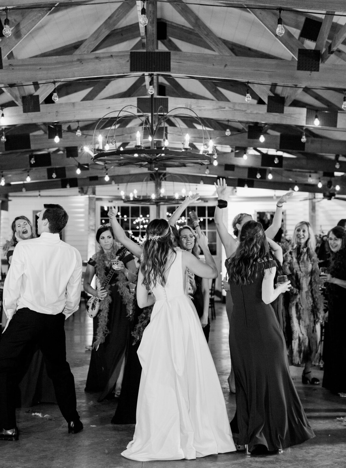 reception guests dancing