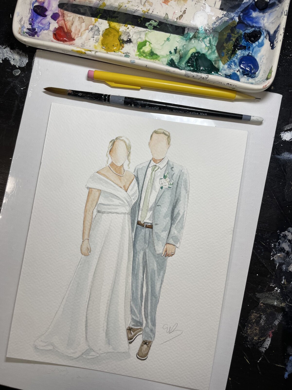 Live Guest Portraits - Bride + Groom 2