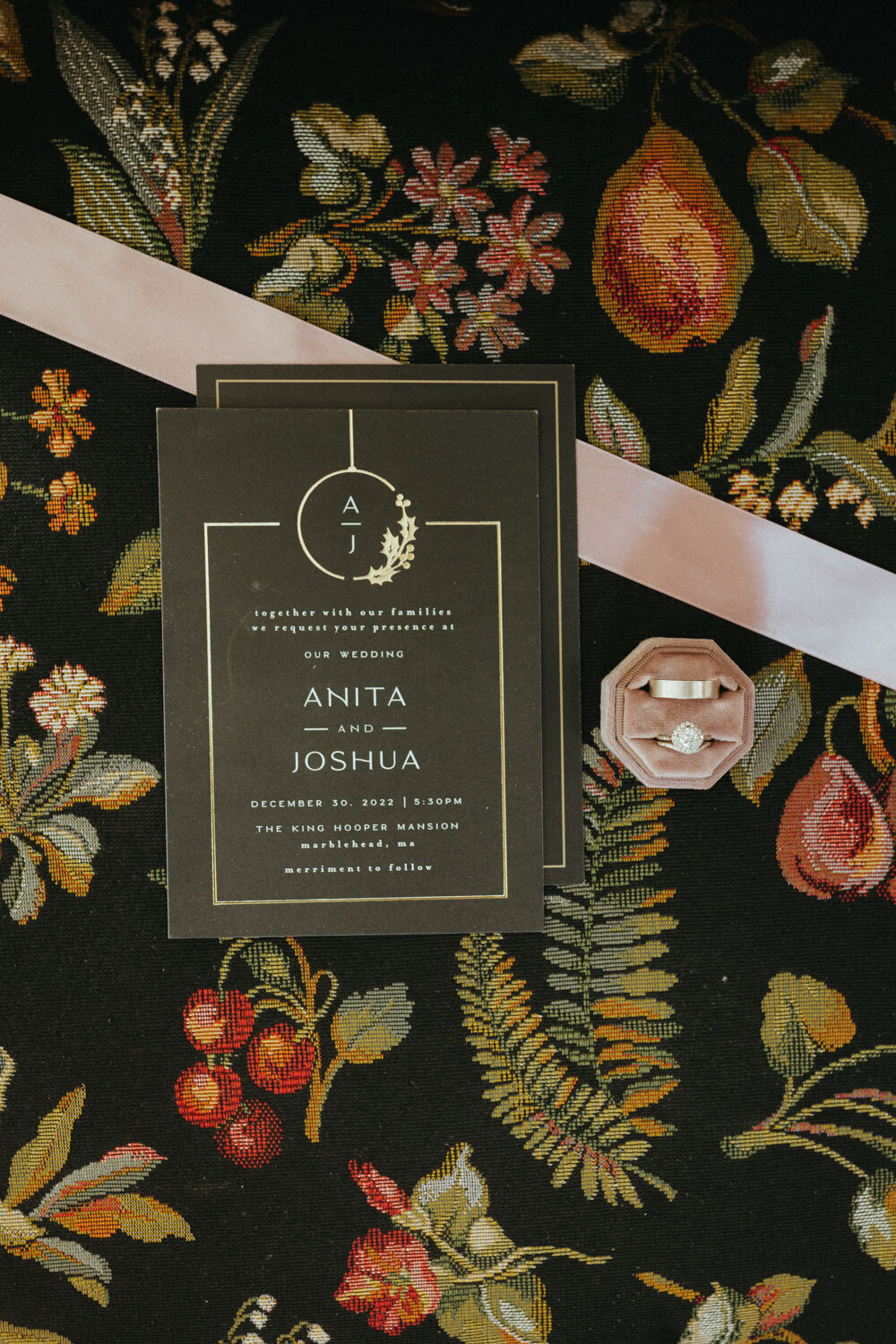 Anita and Joshua's wedding invitation