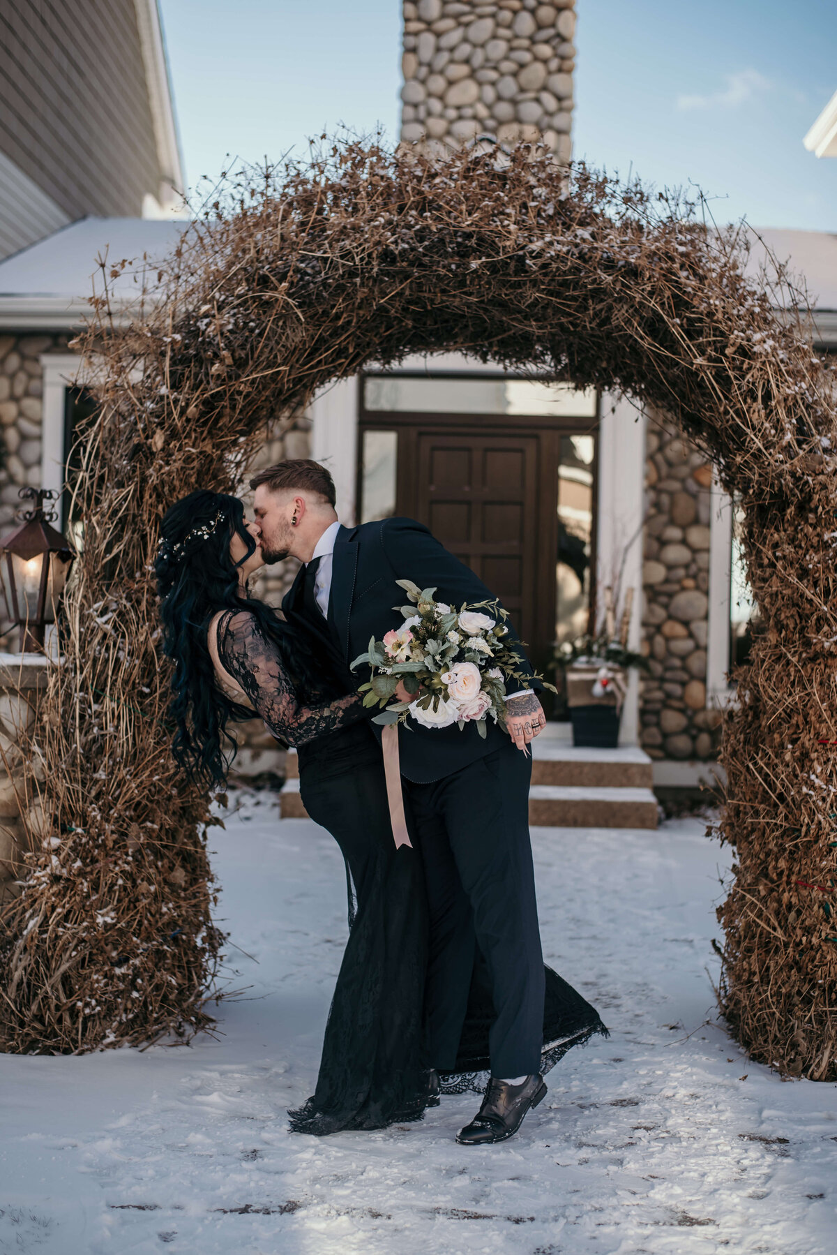 Wedding-photography-black-wedding-dress-Okotoks-Alberta