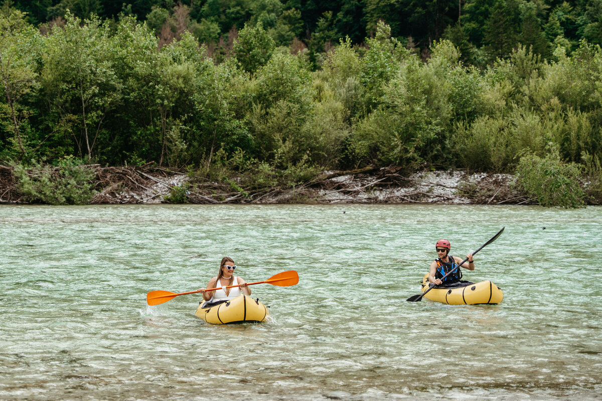 Kayak adventure elopement in Slovenia