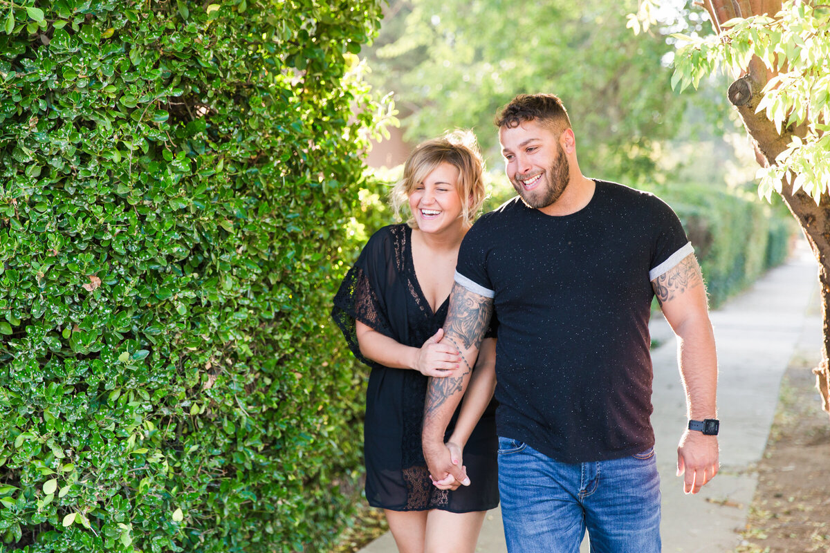 couple walking together in California couple photo session