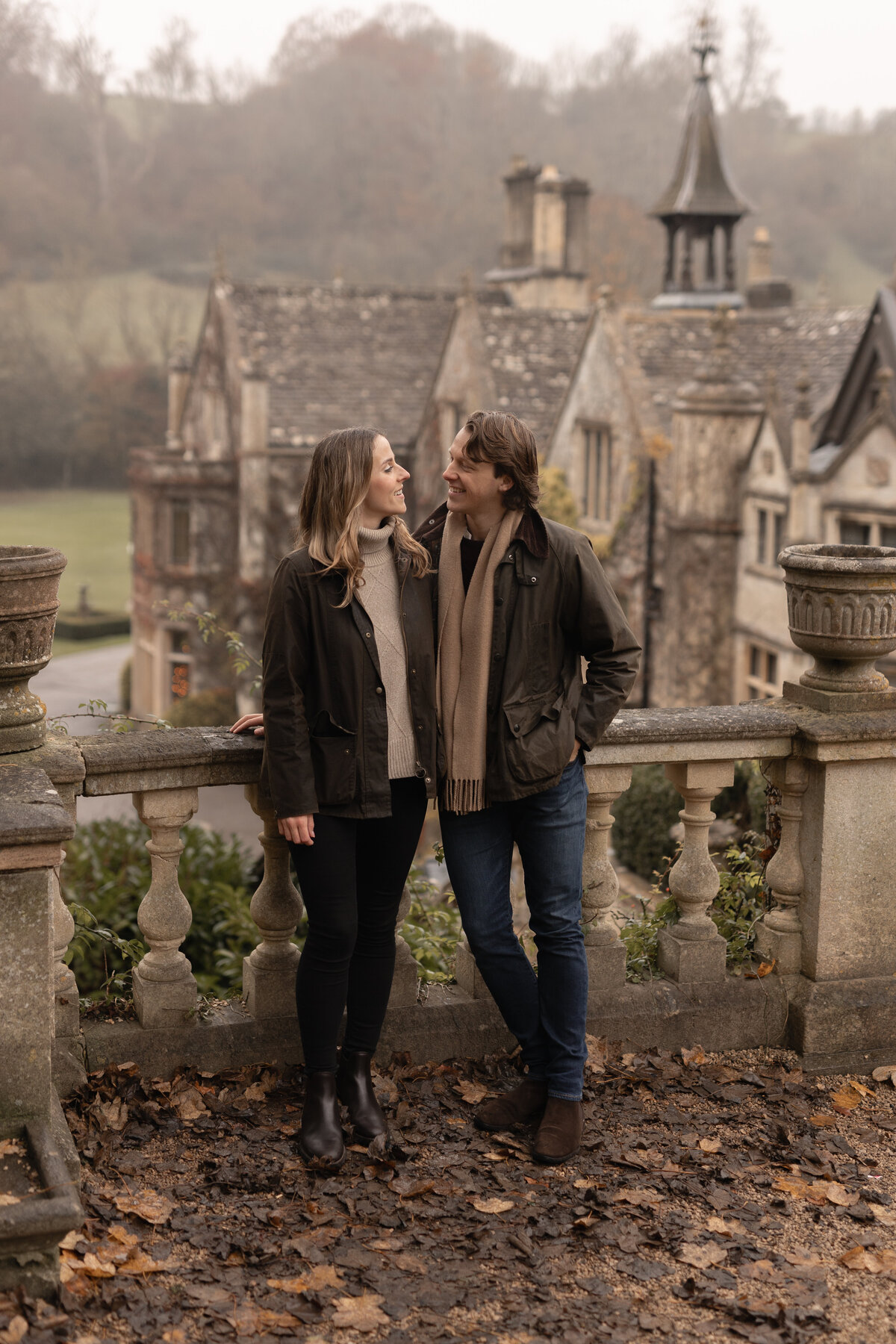 Engagement portraits in Castle Combe, Cotswolds