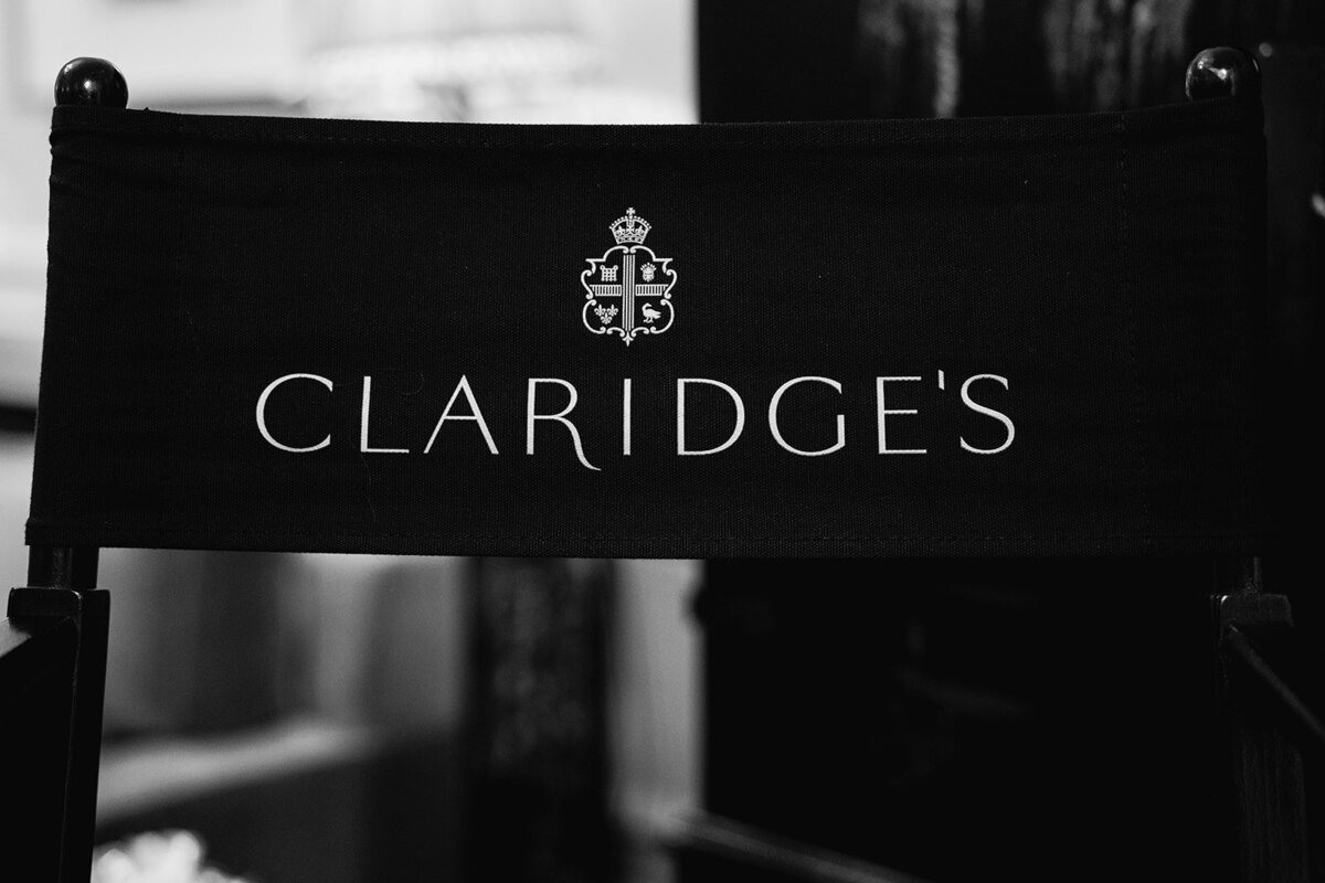 A chair with the Claridges logo