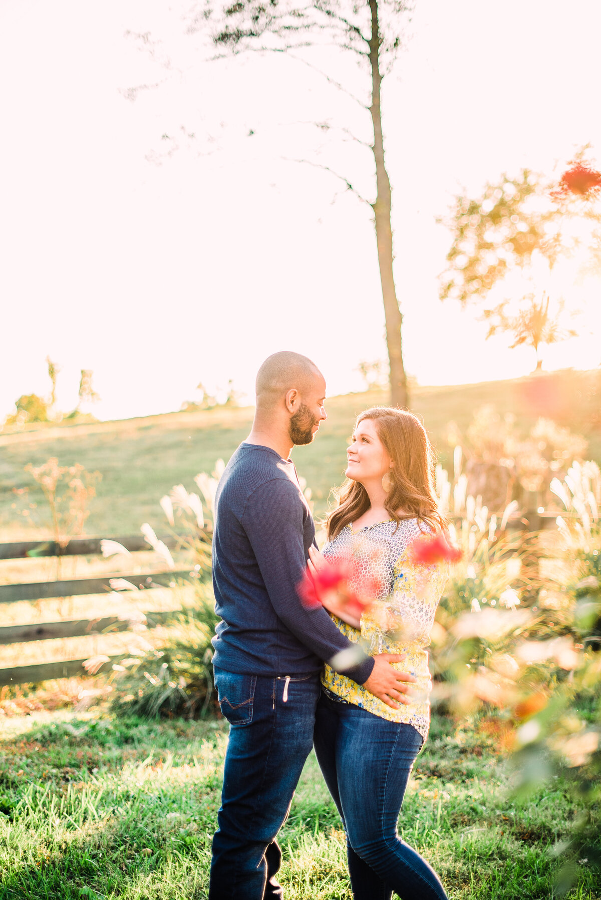 Jessica and Cedrics engagement session at Bodock farms in Burkesville Kentucky