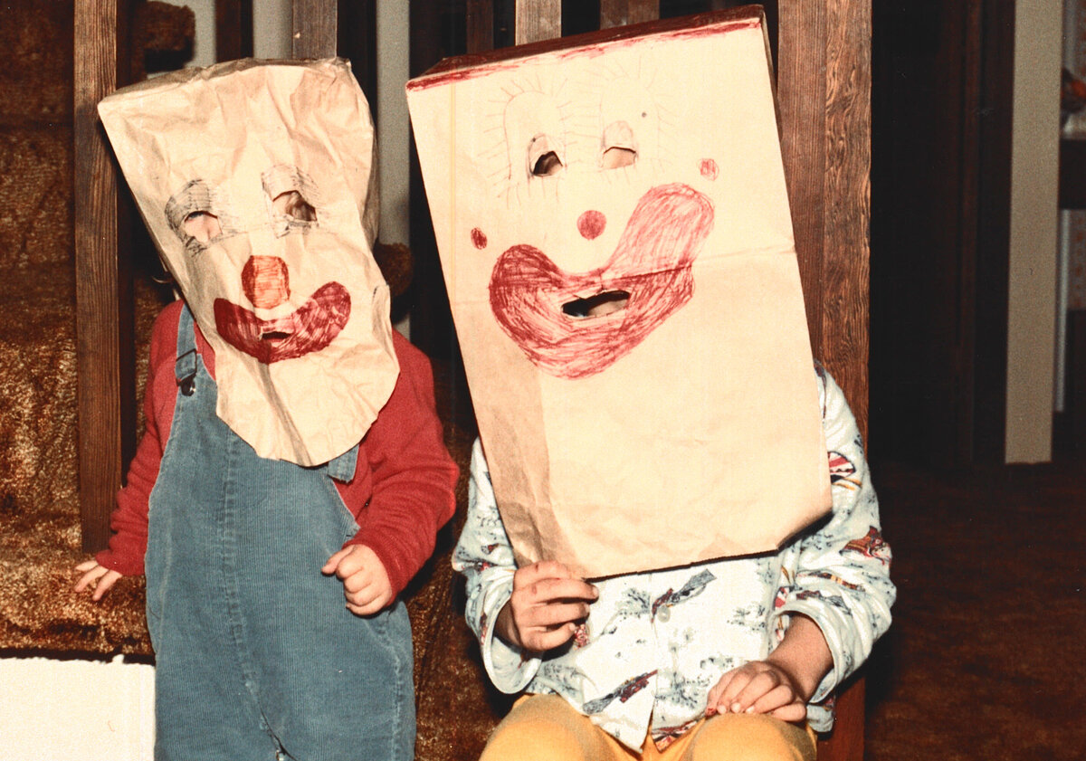 Brent Ray Fraser With Sister Craft Dressup - February 1983 - Age 4