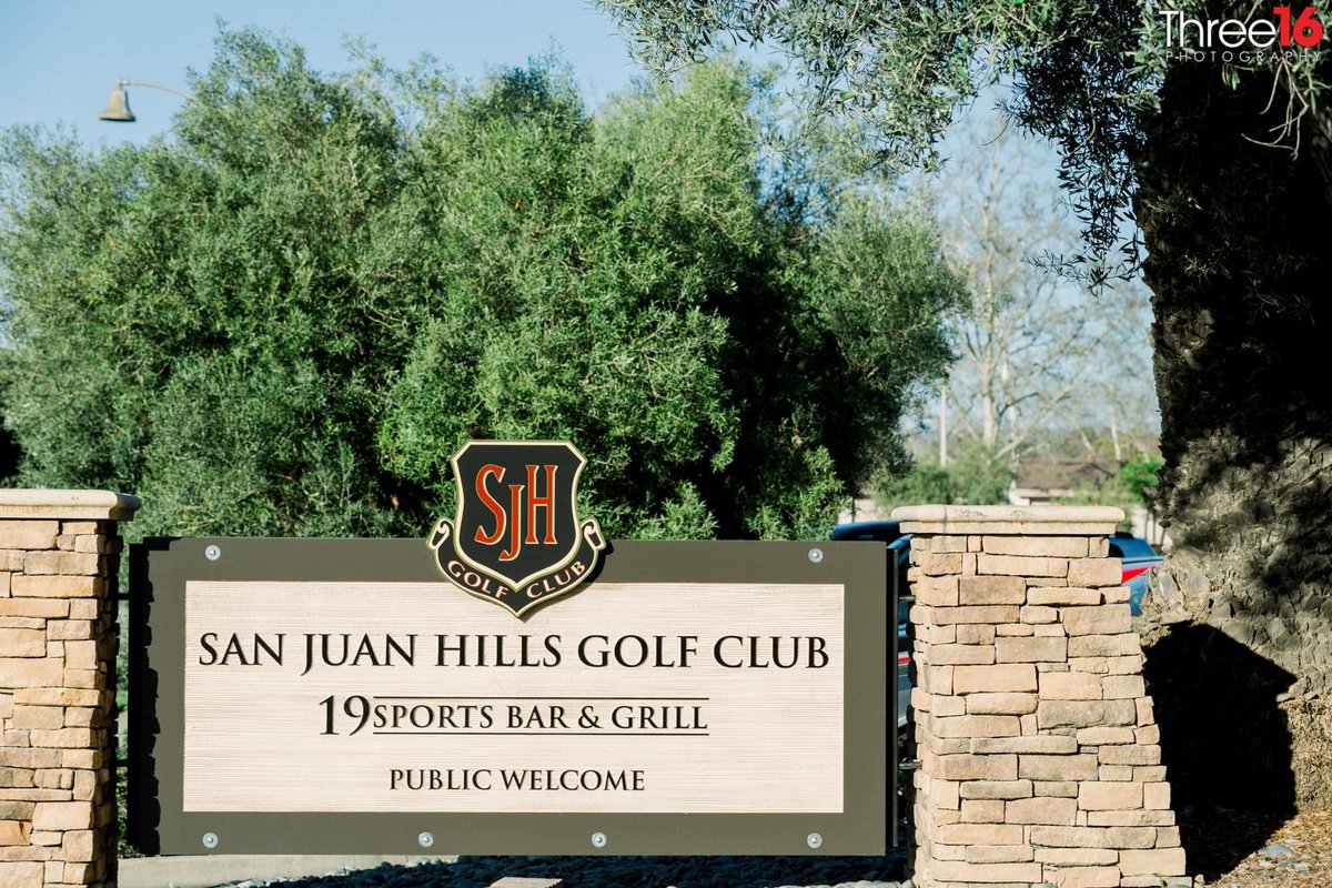 Entrance Sign for the San Juan Hills Golf Club and Wedding Venue