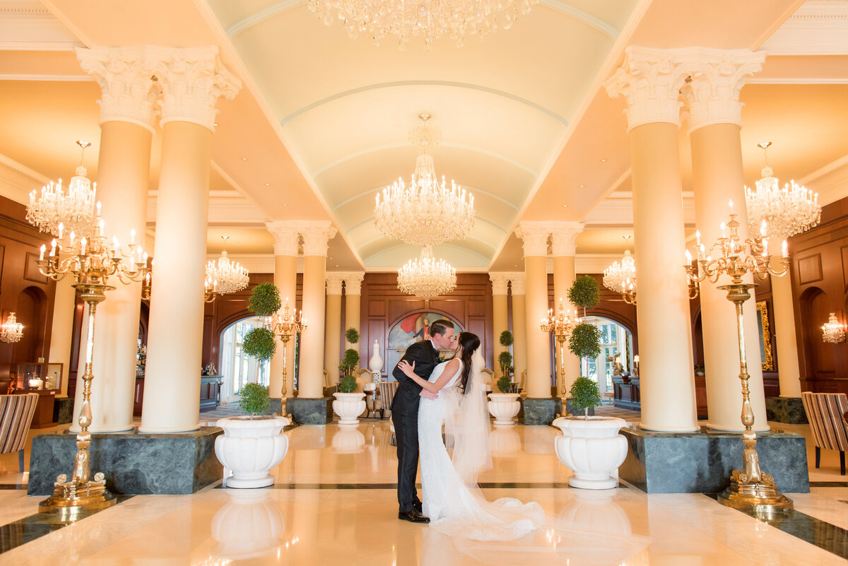 wedding pic in the chateau at nemacolin resort