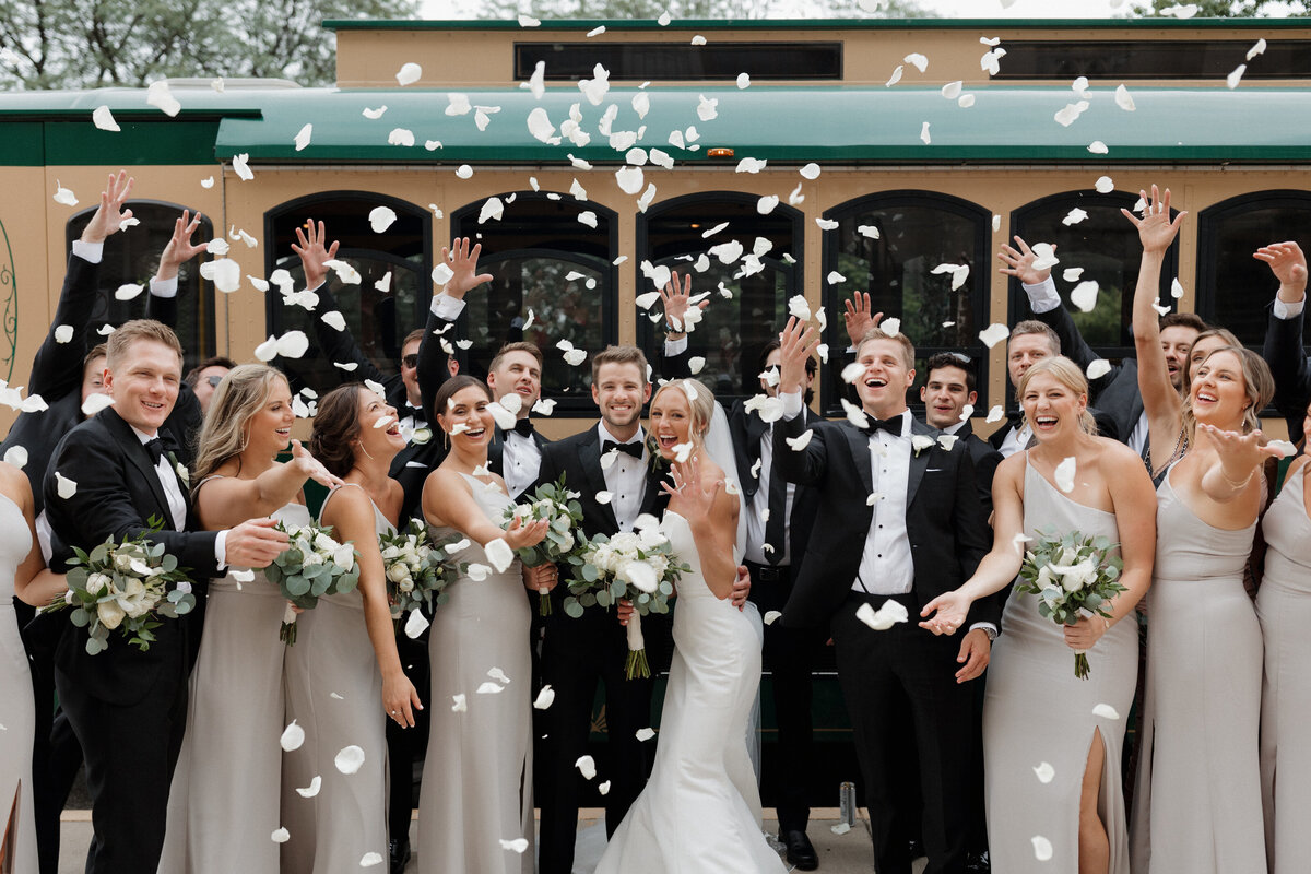 Indianapolis candid wedding photographer bridal party group