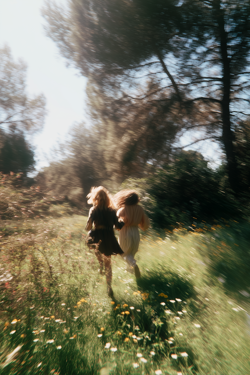 Running Through Meadow