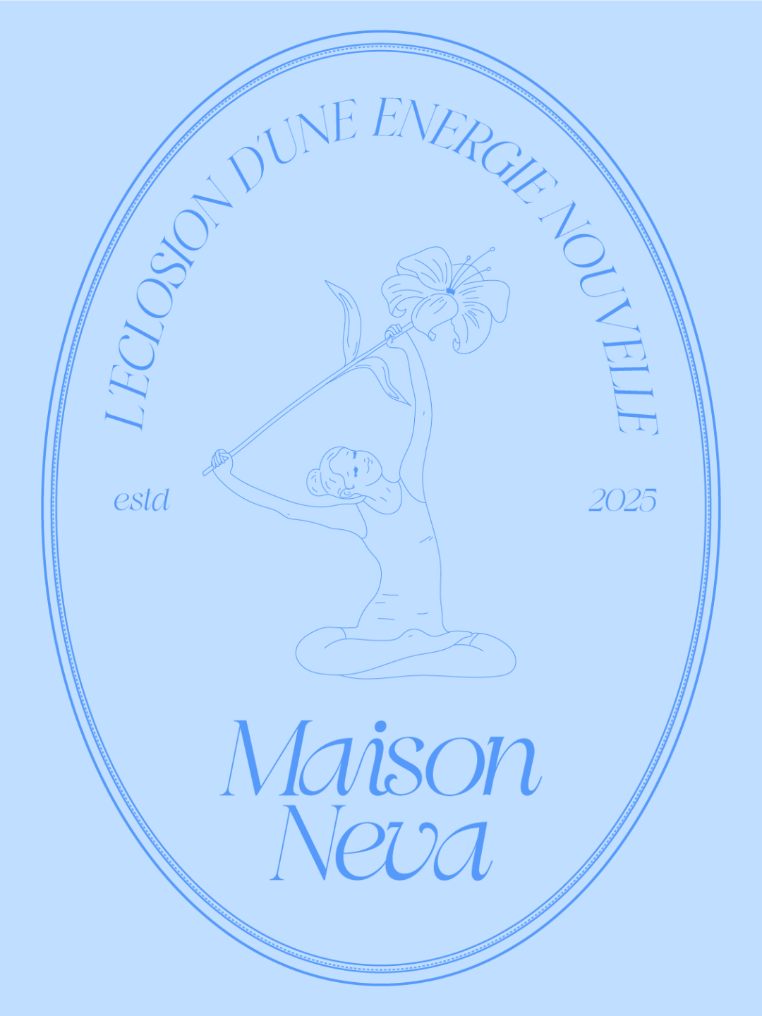 Maquette créée par Fenicia Studio pour l'identité visuelle d'un studio de pilates haut de gamme. Elle représente le logo aux couleurs de la marque sur un fond uni.