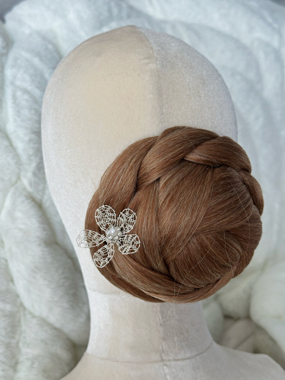 Handmade bridal hair piece with timeless design, perfect for elegant weddings