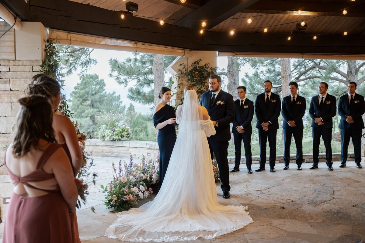 wedding ceremony with bridal party